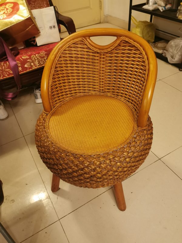 Natural rattan woven tea stool